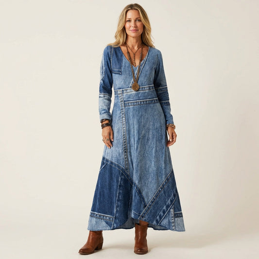Adriana | Vintage Denim Midi Dress