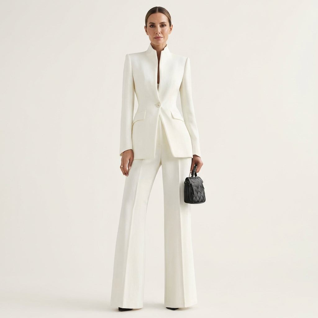 Kelly | High-Collar Blazer & Wide-Leg Trousers Set
