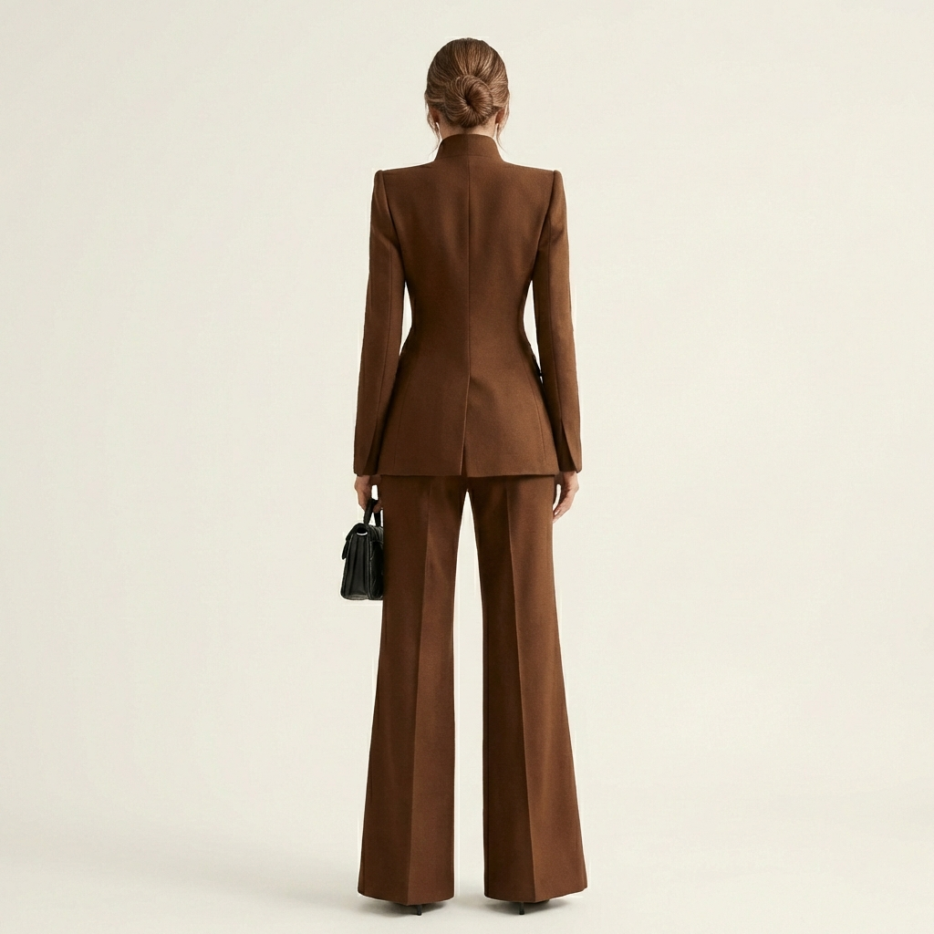 Kelly | High-Collar Blazer & Wide-Leg Trousers Set