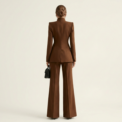 Kelly | High-Collar Blazer & Wide-Leg Trousers Set