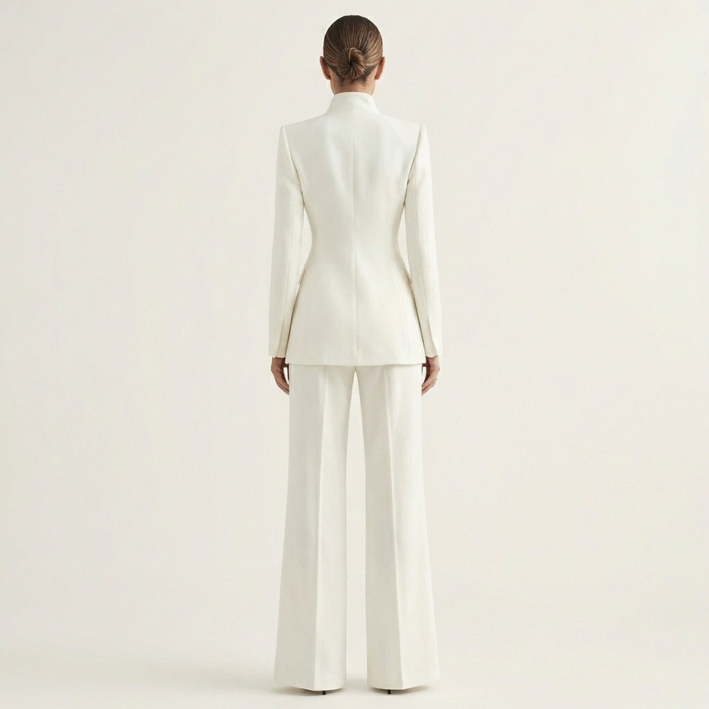 Kelly | High-Collar Blazer & Wide-Leg Trousers Set