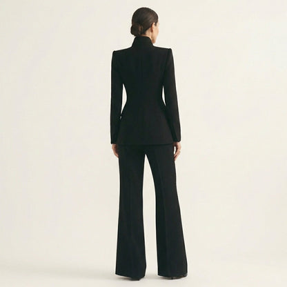 Kelly | High-Collar Blazer & Wide-Leg Trousers Set