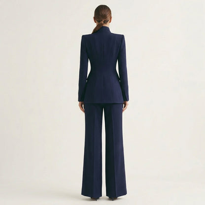 Kelly | High-Collar Blazer & Wide-Leg Trousers Set