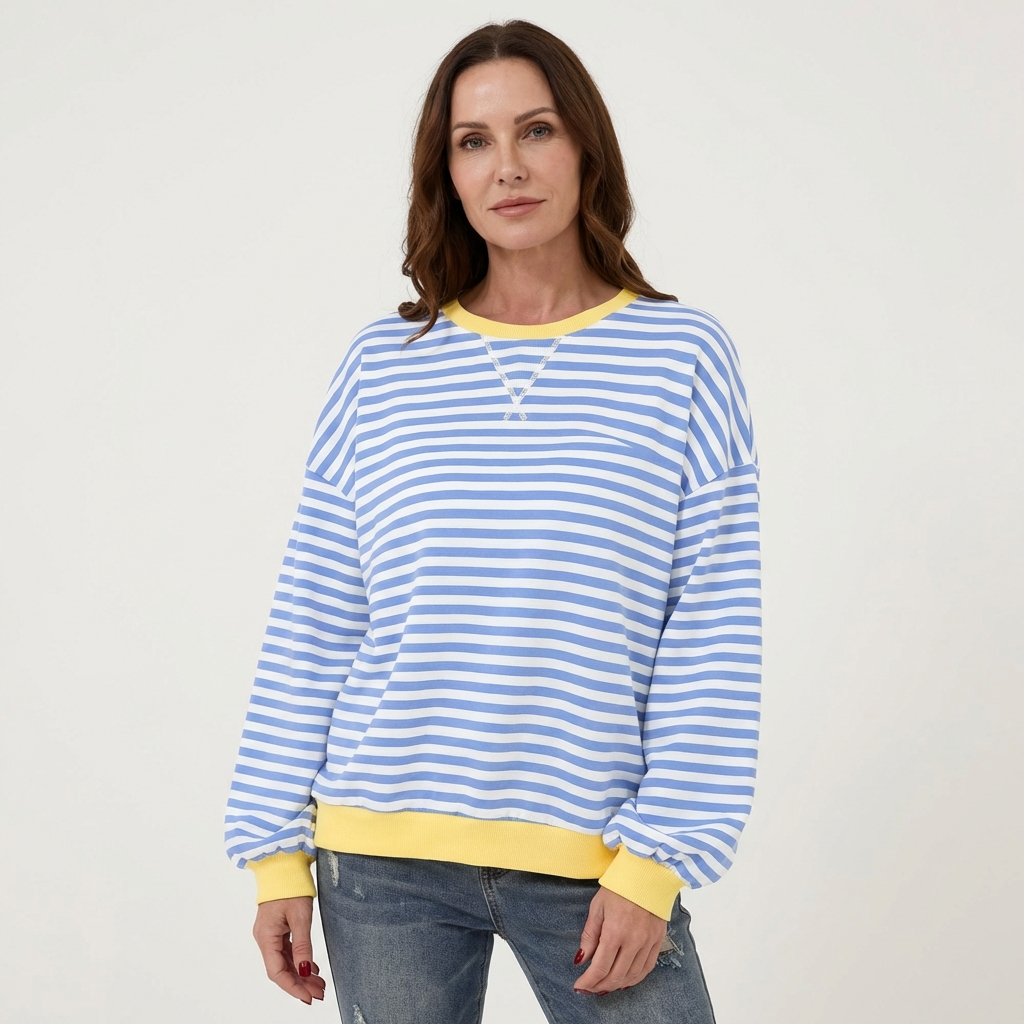 Lurana | Casual Long Sleeve Striped Sweatshirt