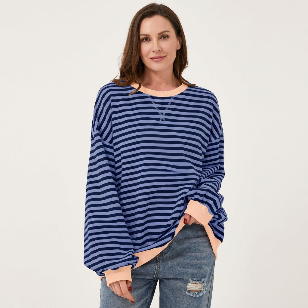 Lurana | Casual Long Sleeve Striped Sweatshirt