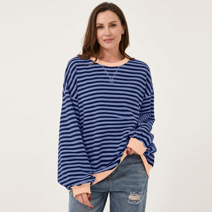 Lurana | Casual Long Sleeve Striped Sweatshirt