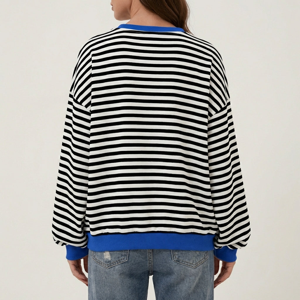 Lurana | Casual Long Sleeve Striped Sweatshirt