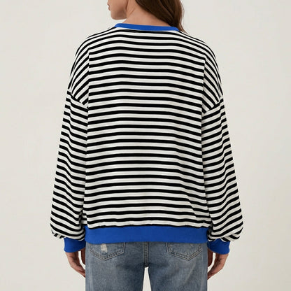 Lurana | Casual Long Sleeve Striped Sweatshirt