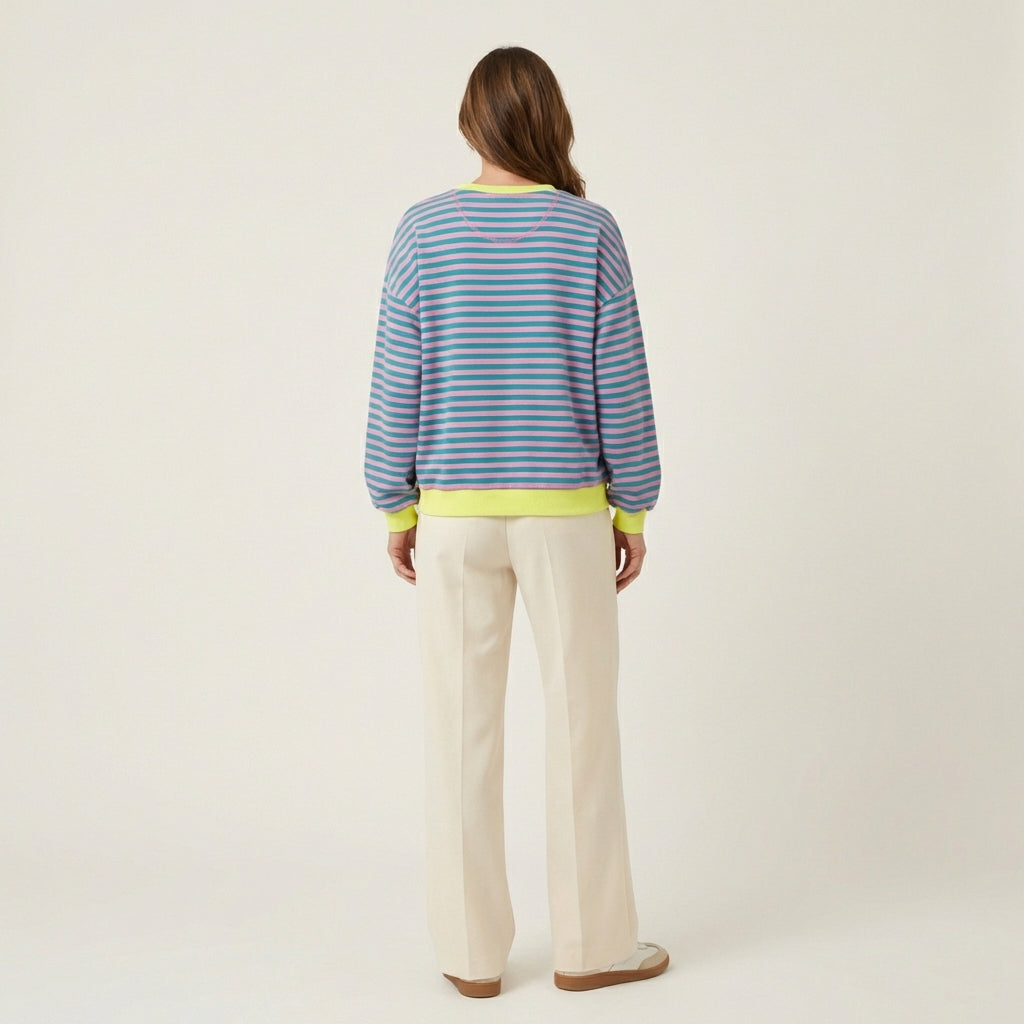 Lurana | Casual Long Sleeve Striped Sweatshirt