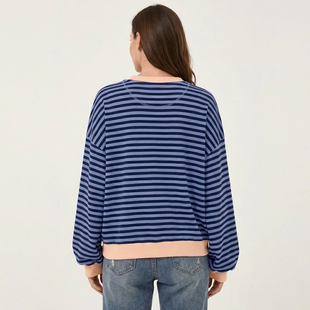 Lurana | Casual Long Sleeve Striped Sweatshirt