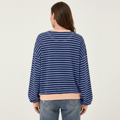 Lurana | Casual Long Sleeve Striped Sweatshirt