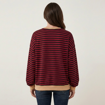 Lurana | Casual Long Sleeve Striped Sweatshirt