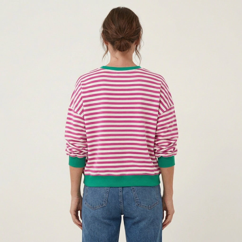 Lurana | Casual Long Sleeve Striped Sweatshirt