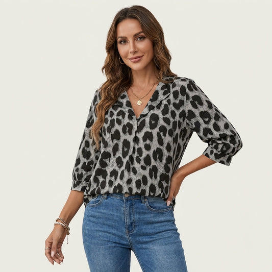 Azula | Leopard Print Blouse