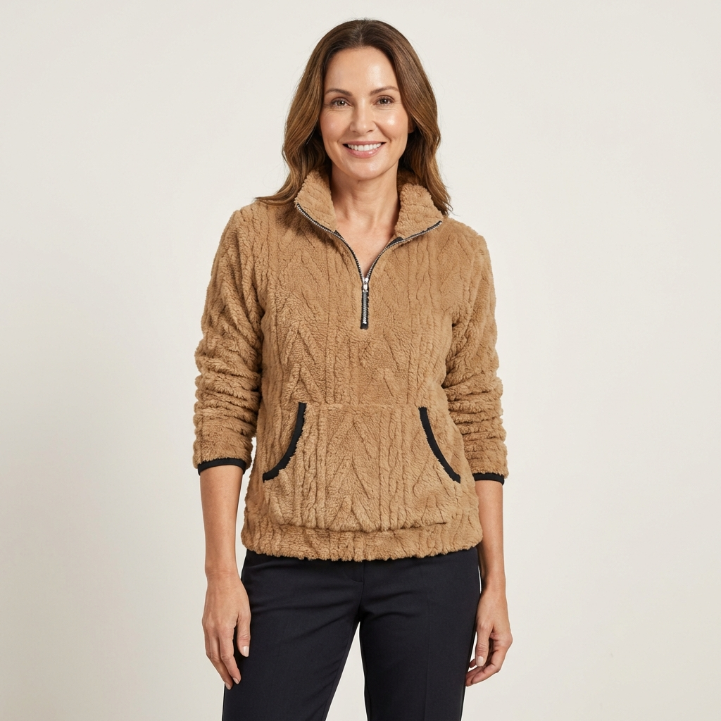 Eliana | Fluffy Half-Zip Sweatshirt
