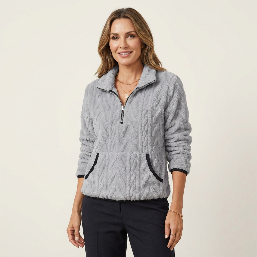 Eliana | Fluffy Half-Zip Sweatshirt
