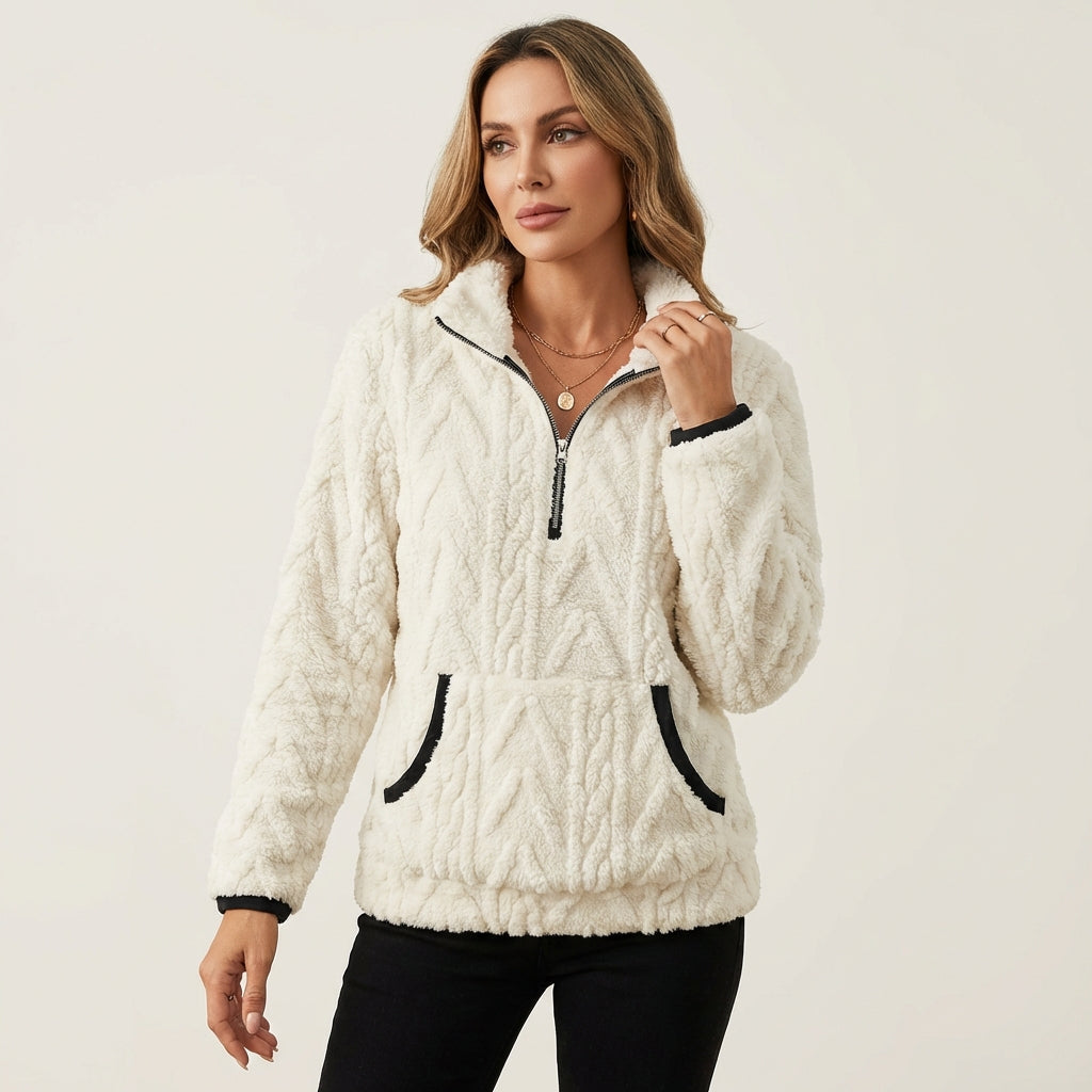 Eliana | Fluffy Half-Zip Sweatshirt