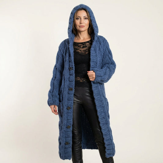 Christie | Oversized Cable Knit Button Cardigan