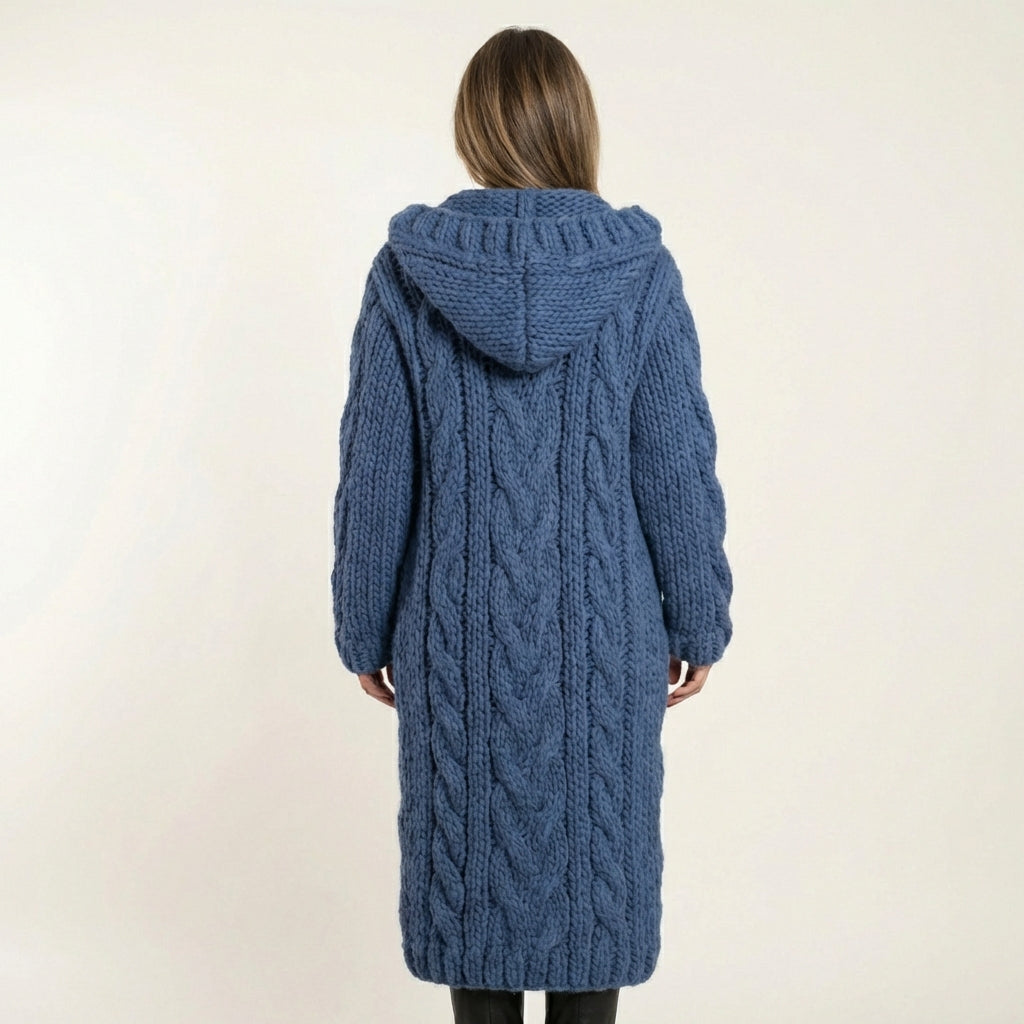 Christie | Oversized Cable Knit Button Cardigan