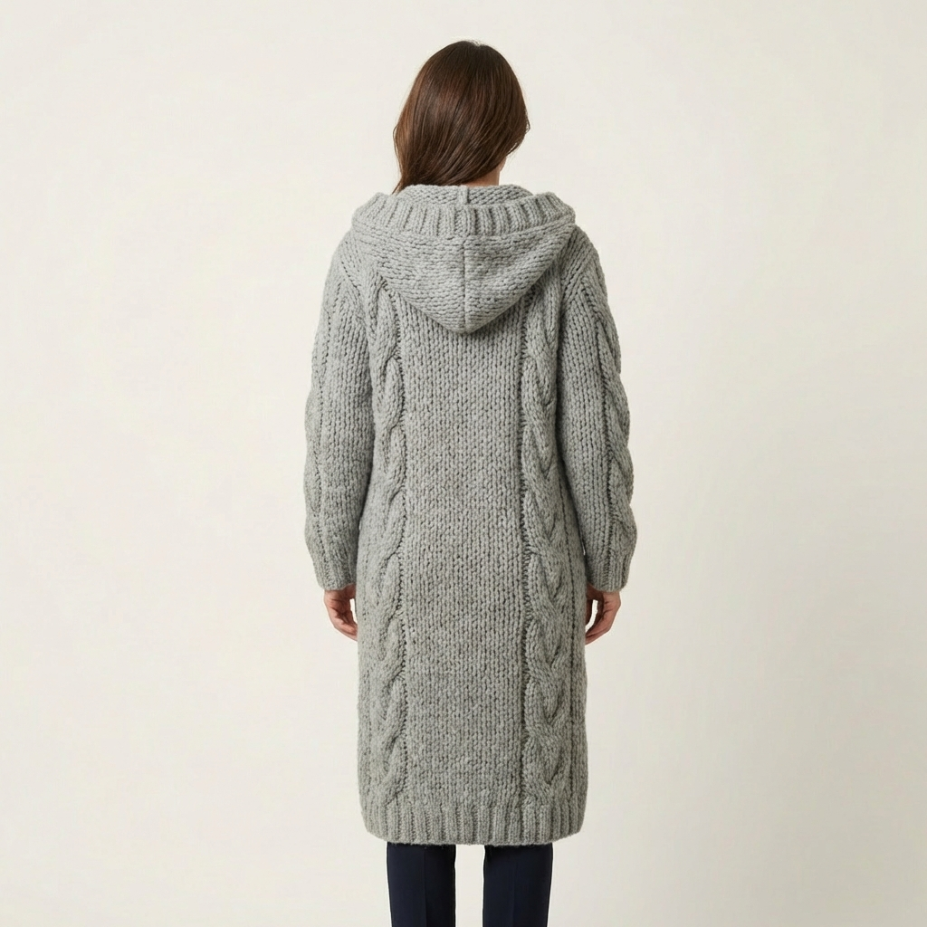 Christie | Oversized Cable Knit Button Cardigan