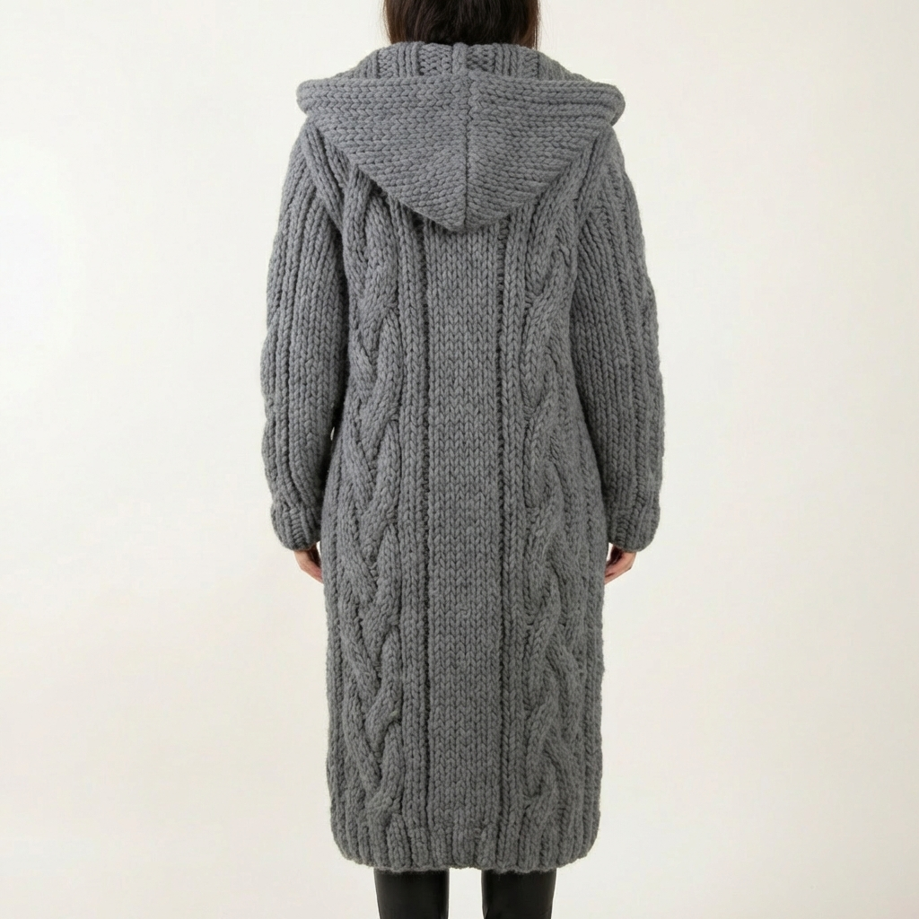 Christie | Oversized Cable Knit Button Cardigan