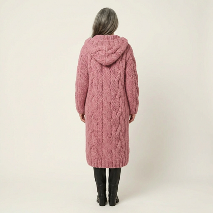 Christie | Oversized Cable Knit Button Cardigan