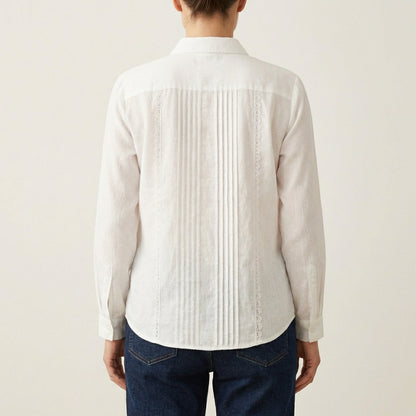 Jourdin | Linen & Cotton Lace Patchwork Shirt