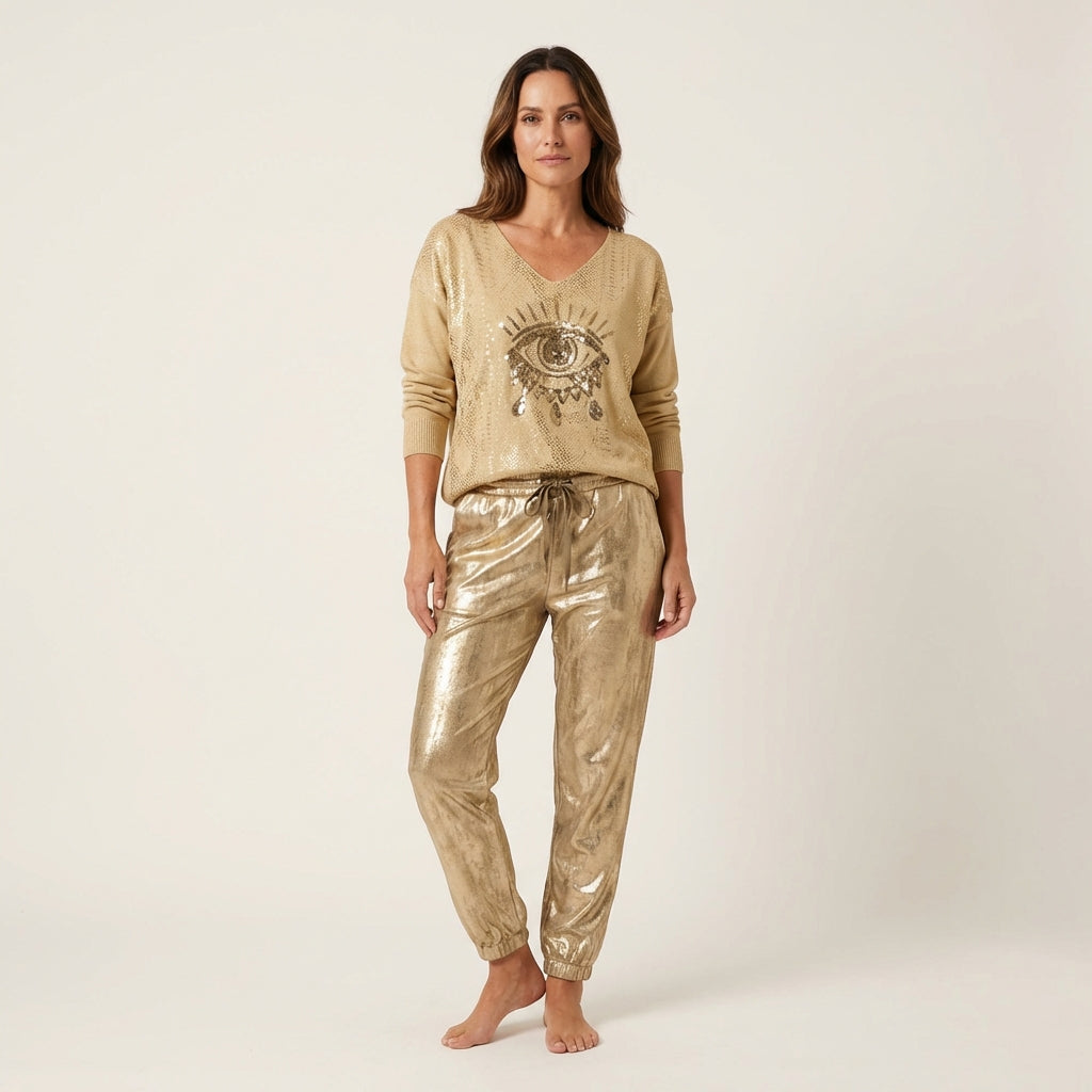 Emma | Sequin V-Neck Two-Piece Set