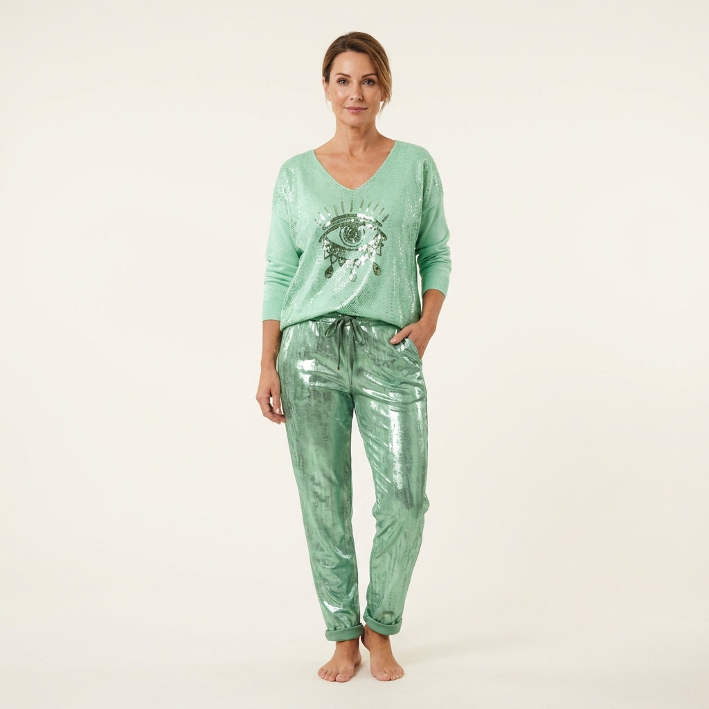 Emma | Sequin V-Neck Two-Piece Set