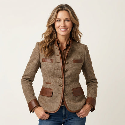 Helena | Elegant Structured Tweed Jacket