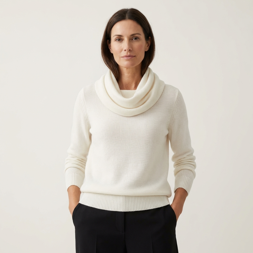 Elena | Draped Cowl Neck Long-Sleeve Top