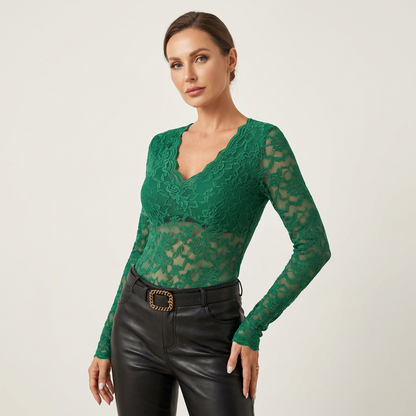 Vanessa | Lace V-Neck Blouse