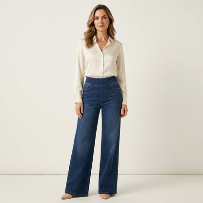 Caroline | High-Waist Stretch Wide-Leg Jeans
