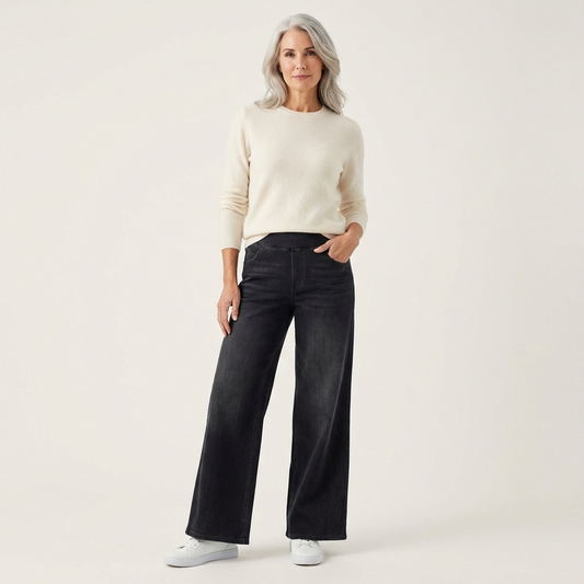 Caroline | High-Waist Stretch Wide-Leg Jeans