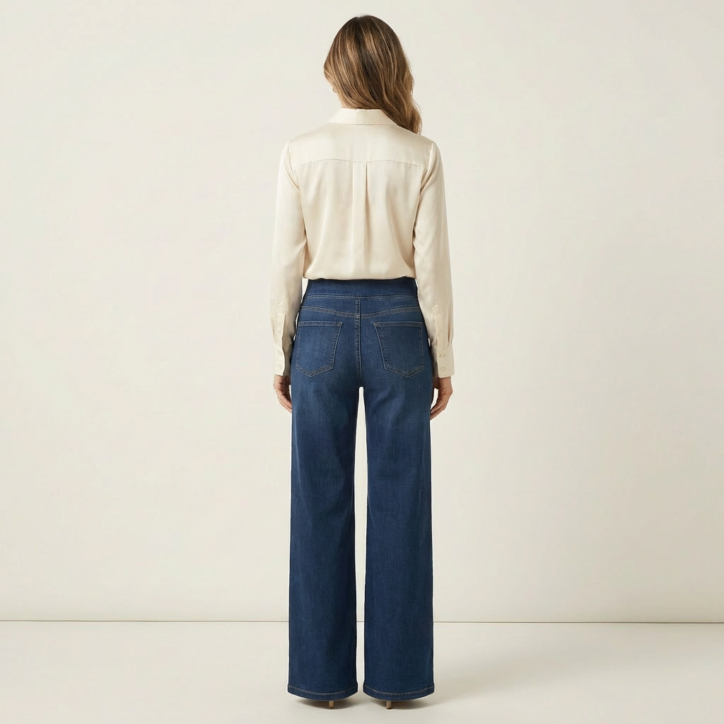 Caroline | High-Waist Stretch Wide-Leg Jeans