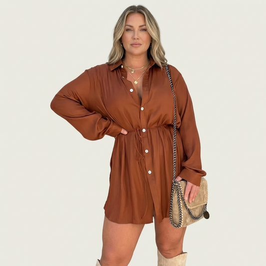 Nathalie | Satin Romper Dress Set