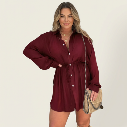 Nathalie | Satin Romper Dress Set