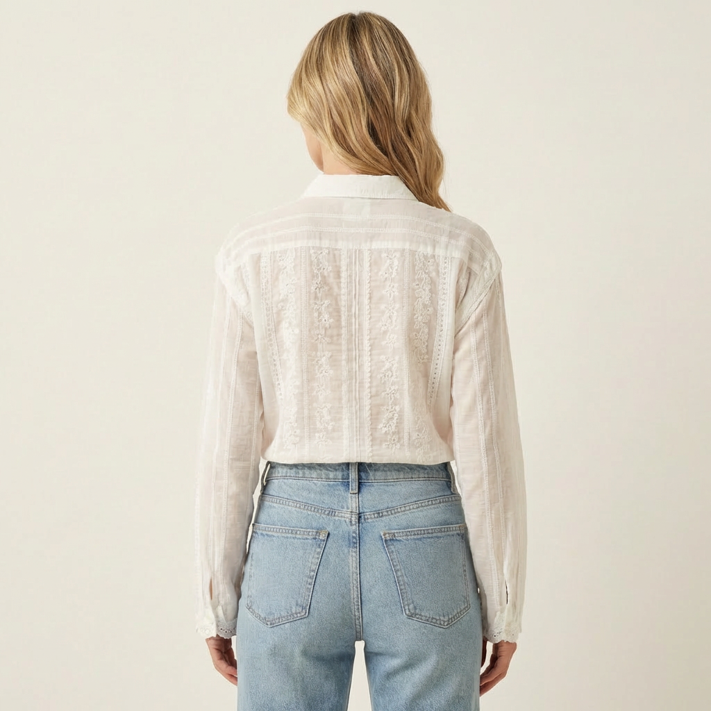 Maddy | Embroidered Hollow Polo Shirt