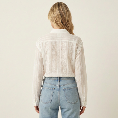 Maddy | Embroidered Hollow Polo Shirt