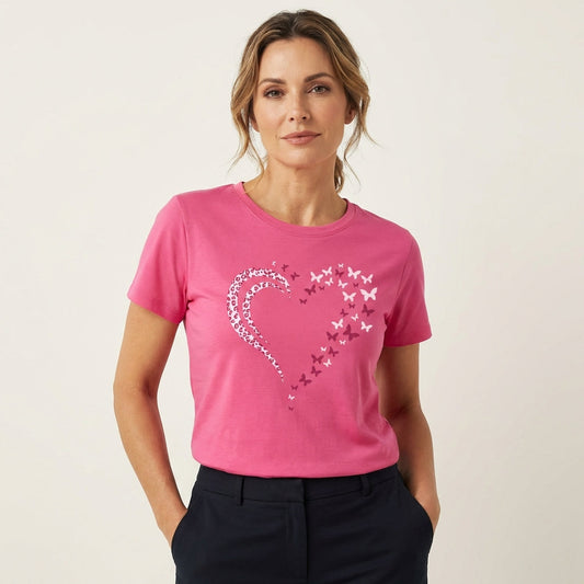 Alexis | Heart Print Casual T-Shirt