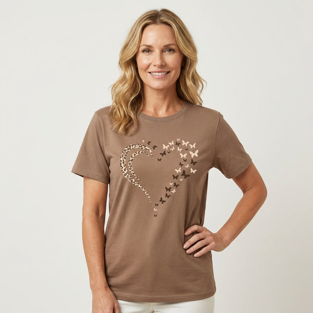 Alexis | Heart Print Casual T-Shirt