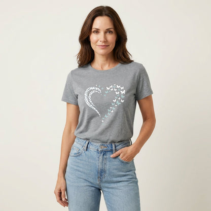 Alexis | Heart Print Casual T-Shirt