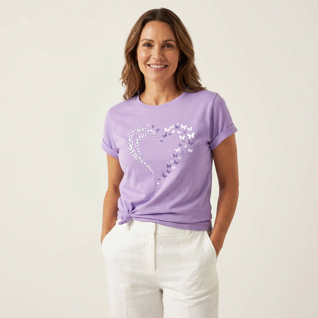 Alexis | Heart Print Casual T-Shirt
