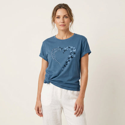 Alexis | Heart Print Casual T-Shirt