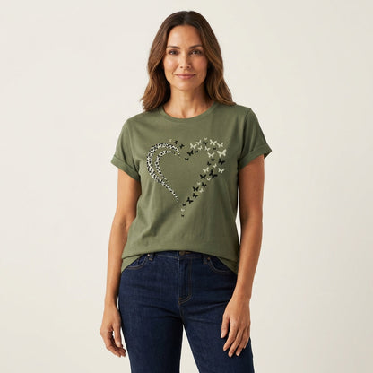 Alexis | Heart Print Casual T-Shirt
