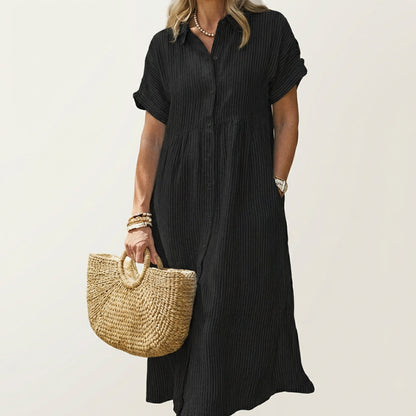 Celira | Loose Stripe Midi Dress