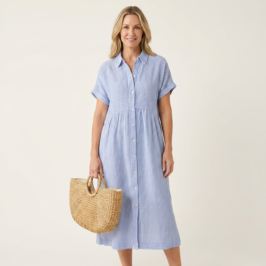 Celira | Loose Stripe Midi Dress