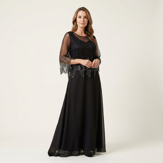 Norella | Elegant Shimmer Overlay Dress