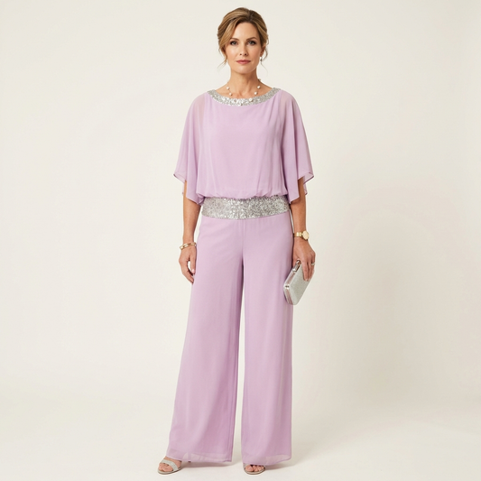 Ria | Elegant Two-Piece Sequin Colorblock Set