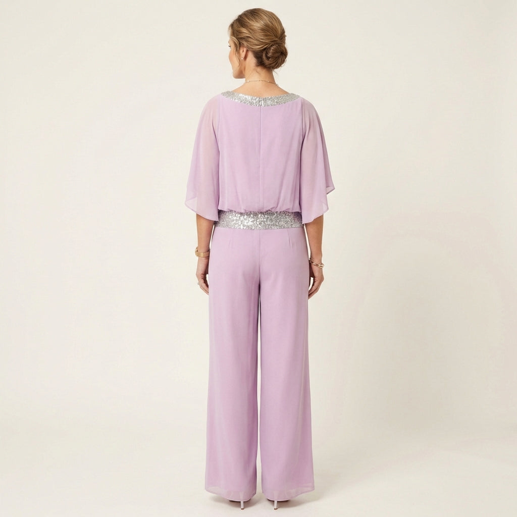 Ria | Elegant Two-Piece Sequin Colorblock Set